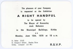 Invitation to attend the 'A Right Handful' exhibition, 1979